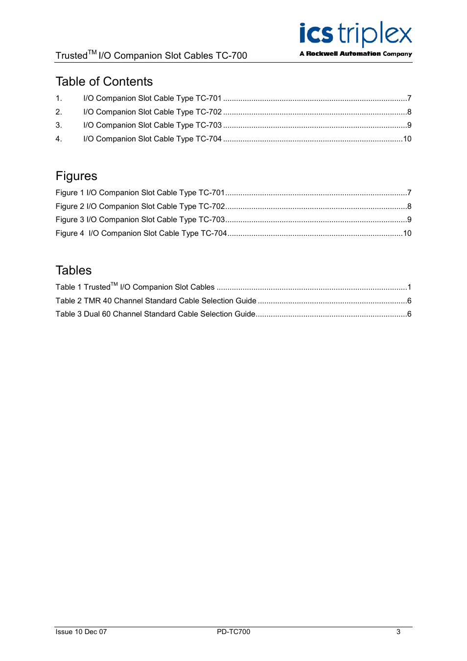 Rockwell Automation TC700 Trusted I/O Companion Slot Cable 60 Channels User Manual | Page 3 / 12
