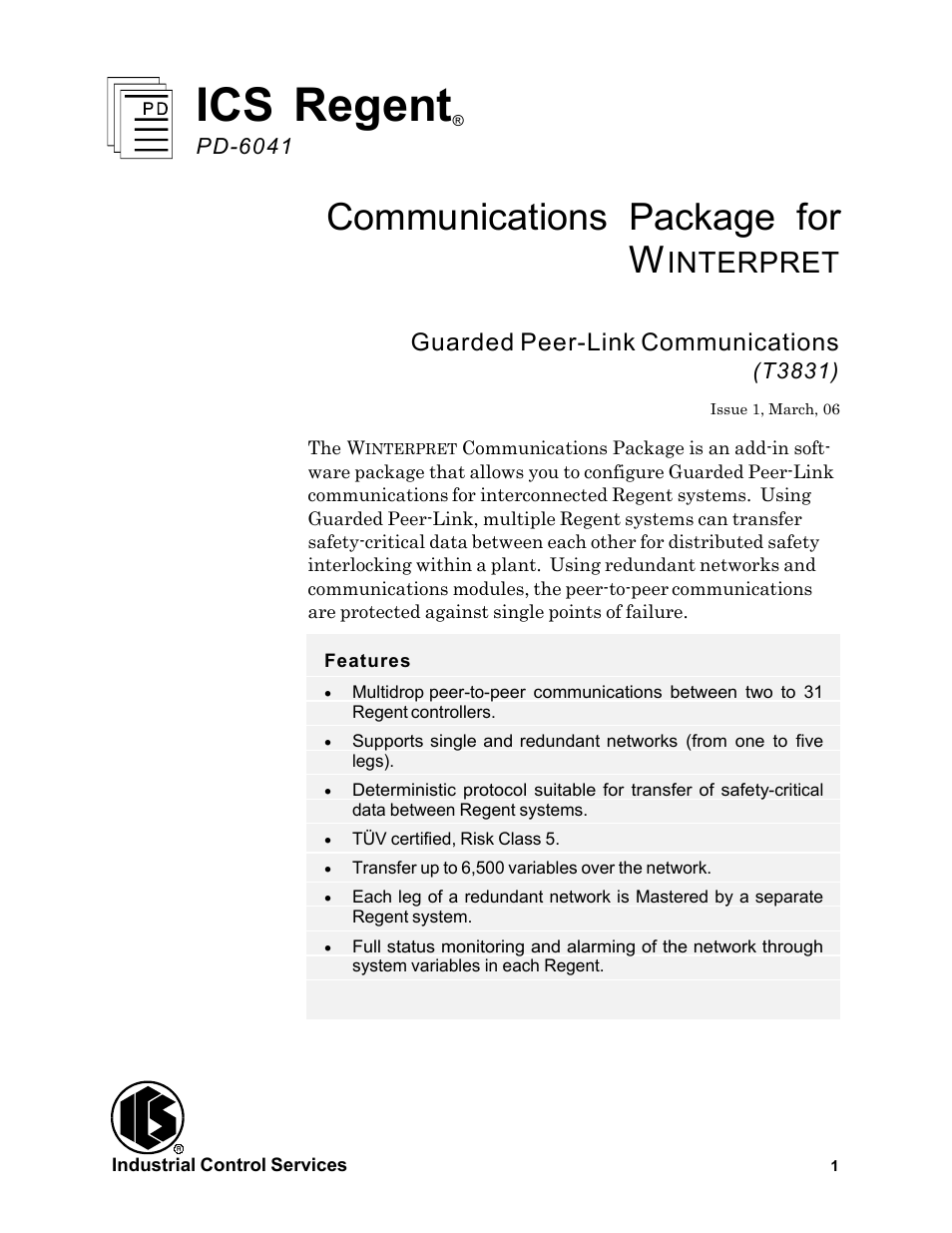 Rockwell Automation T3831 ICS Regent Communications Package for Winterpret User Manual | 32 pages