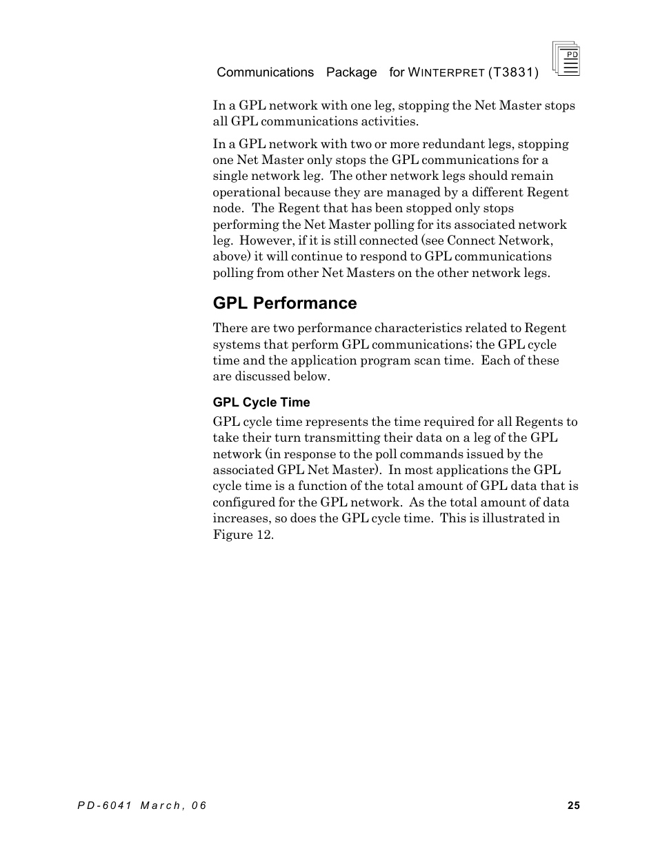 Gpl performance | Rockwell Automation T3831 ICS Regent Communications Package for Winterpret User Manual | Page 25 / 32