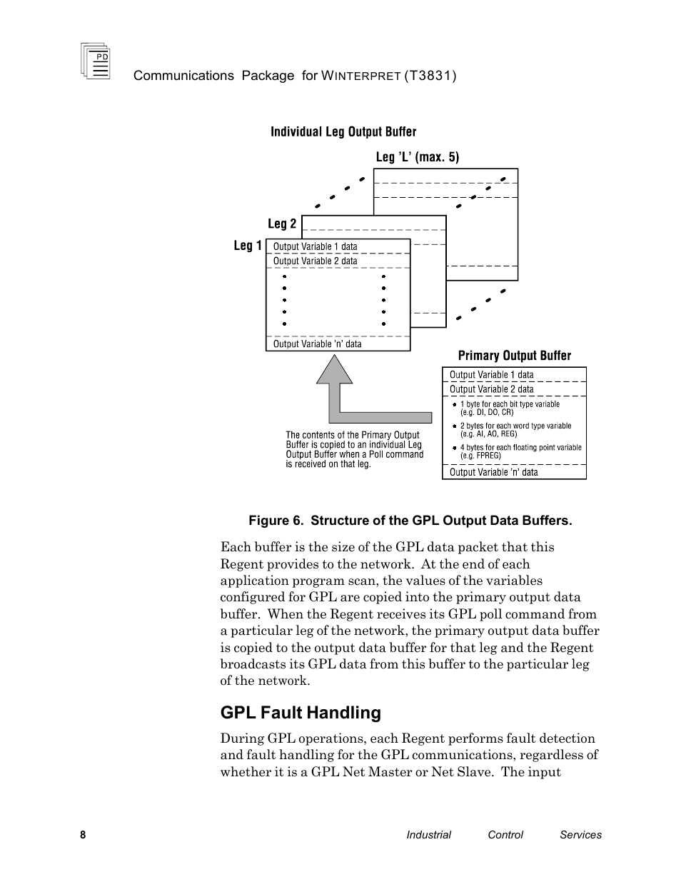 Gpl fault handling | Rockwell Automation T3831 ICS Regent Communications Package for Winterpret User Manual | Page 8 / 32