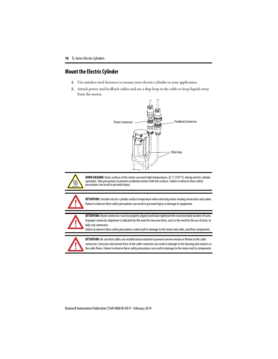 Mount the electric cylinder | Rockwell Automation TLAR Electric Cylinders  User Manual | Page 10 / 44