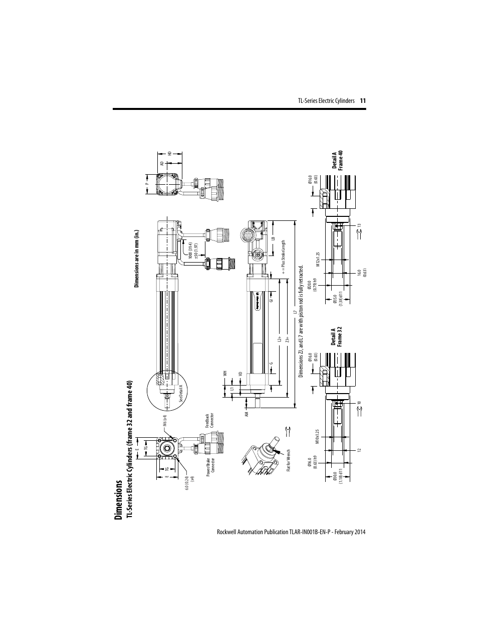 Dimensions | Rockwell Automation TLAR Electric Cylinders  User Manual | Page 11 / 44