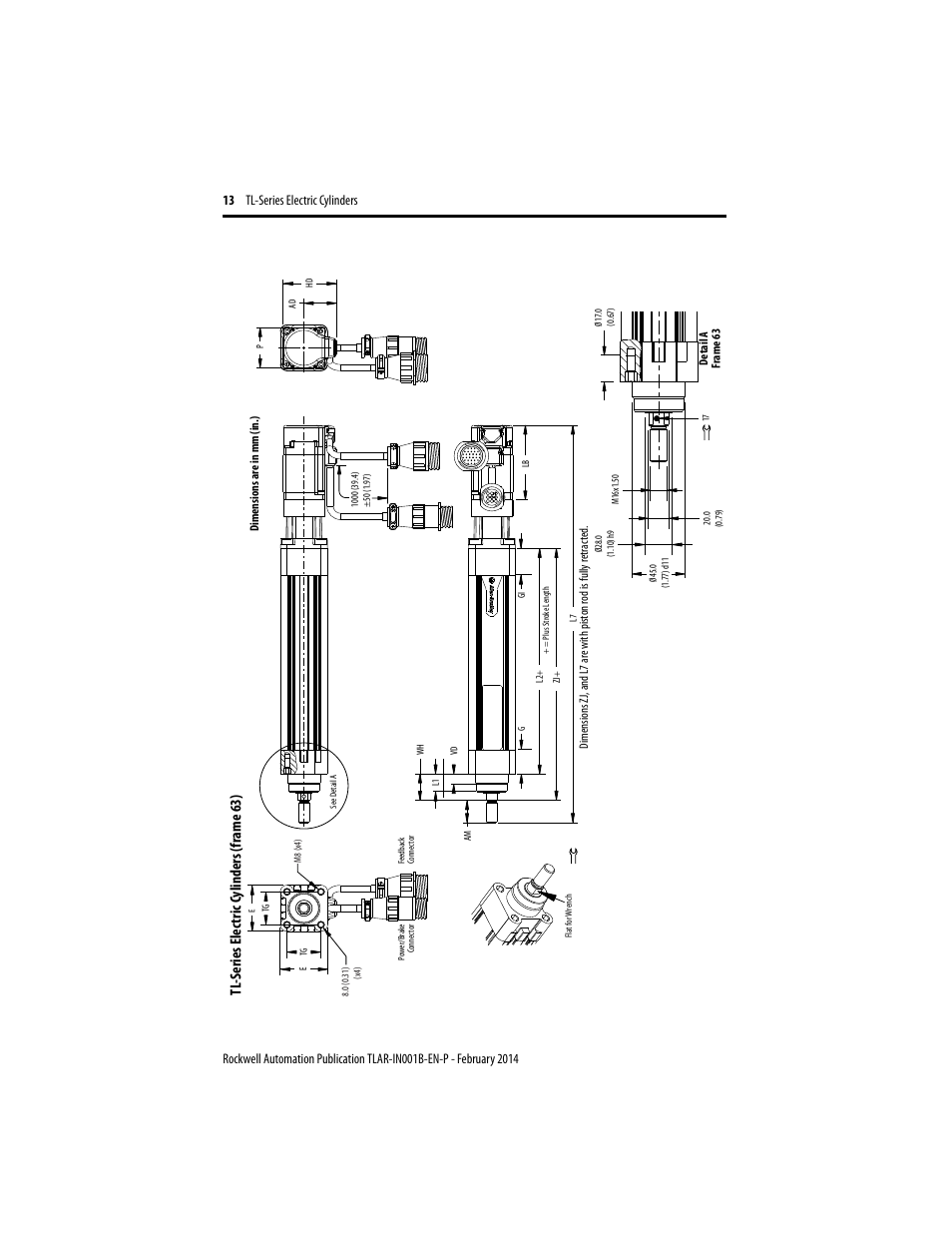 Tl -s er ie s el ec tric c ylinders (frame 63) | Rockwell Automation TLAR Electric Cylinders  User Manual | Page 13 / 44