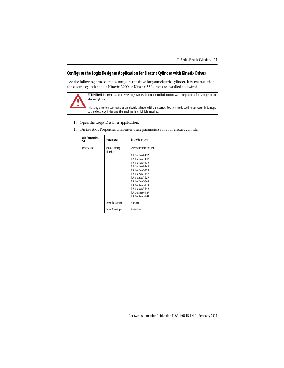 Rockwell Automation TLAR Electric Cylinders  User Manual | Page 17 / 44