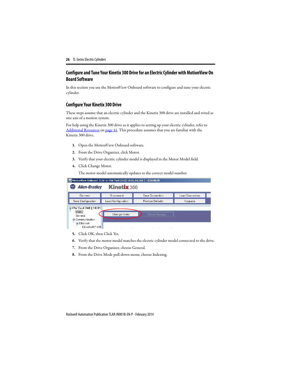 Configure your kinetix 300 drive | Rockwell Automation TLAR Electric Cylinders  User Manual | Page 26 / 44