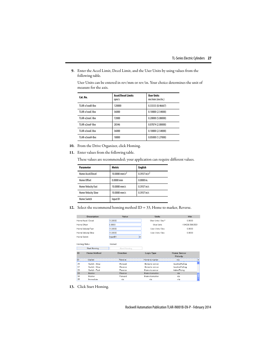 Rockwell Automation TLAR Electric Cylinders  User Manual | Page 27 / 44