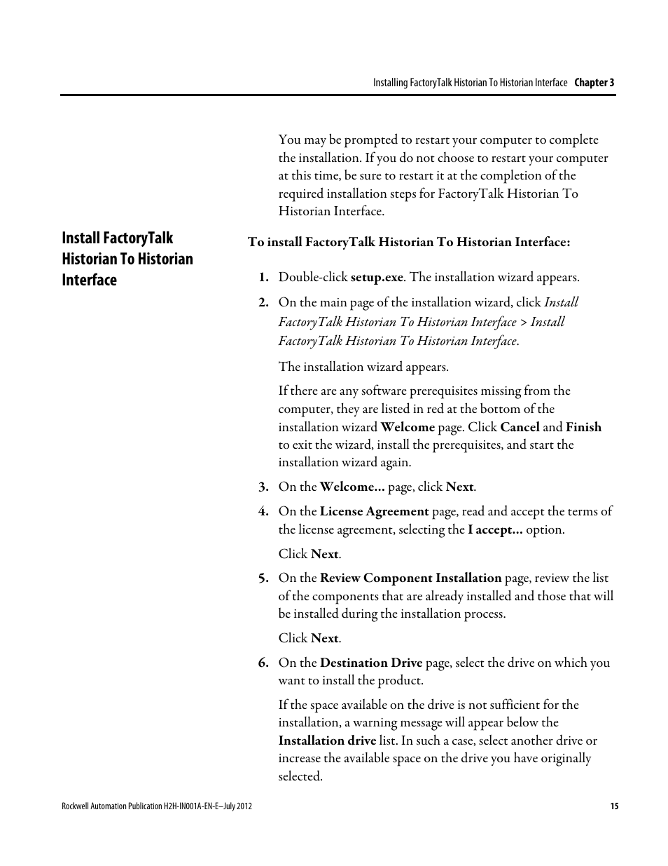Rockwell Automation FactoryTalk Historian SE 3.0 H2H Interface Installation and Configuration Guide User Manual | Page 15 / 32