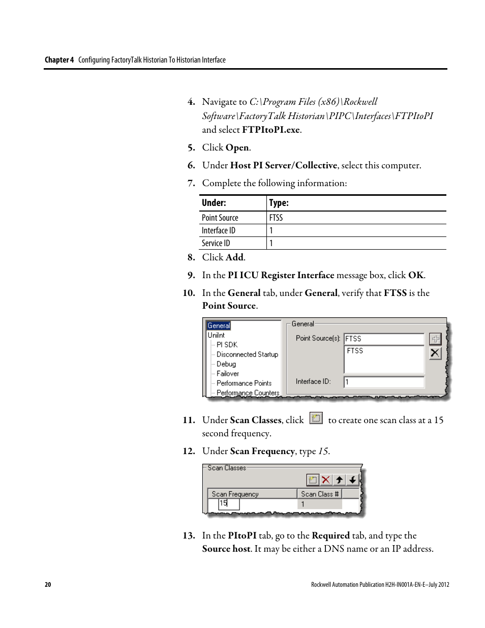 Rockwell Automation FactoryTalk Historian SE 3.0 H2H Interface Installation and Configuration Guide User Manual | Page 20 / 32
