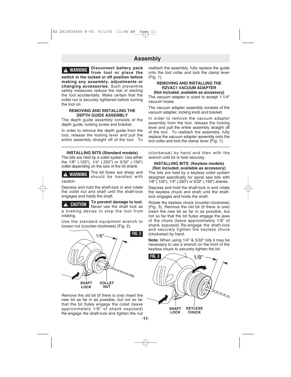 Assembly | Bosch ROTOZIP RZ18V User Manual | Page 11 / 64