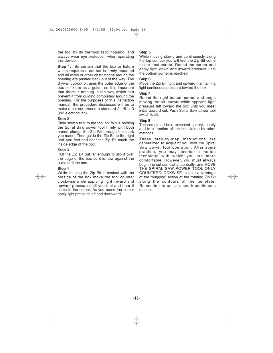 Bosch ROTOZIP RZ18V User Manual | Page 16 / 64