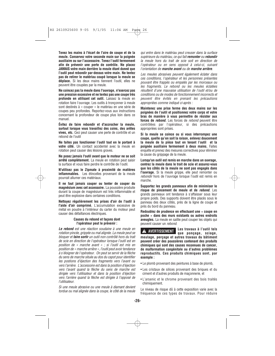Bosch ROTOZIP RZ18V User Manual | Page 26 / 64