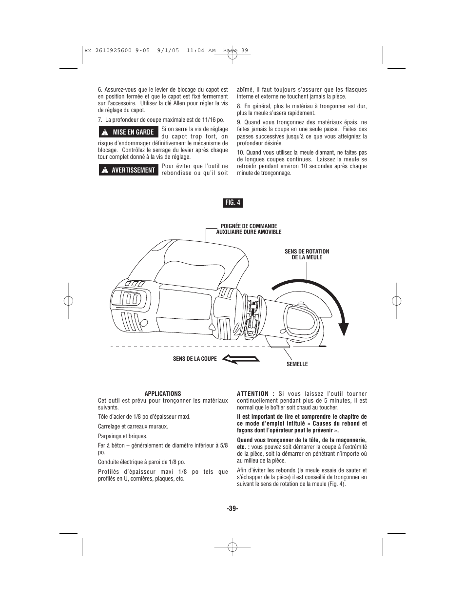 Bosch ROTOZIP RZ18V User Manual | Page 39 / 64