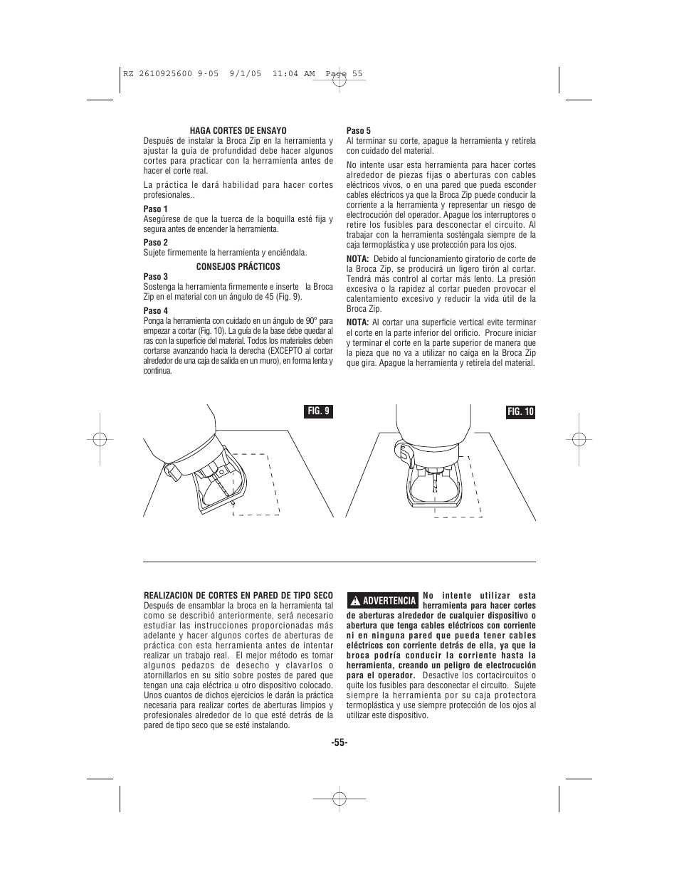 Bosch ROTOZIP RZ18V User Manual | Page 55 / 64