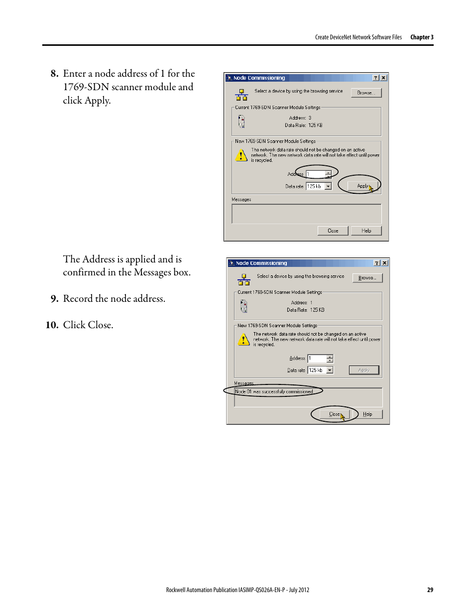 Rockwell Automation Logix5000 Control Systems: Connect POINT I/O Modules over a DeviceNet Network Quick Start User Manual | Page 29 / 62
