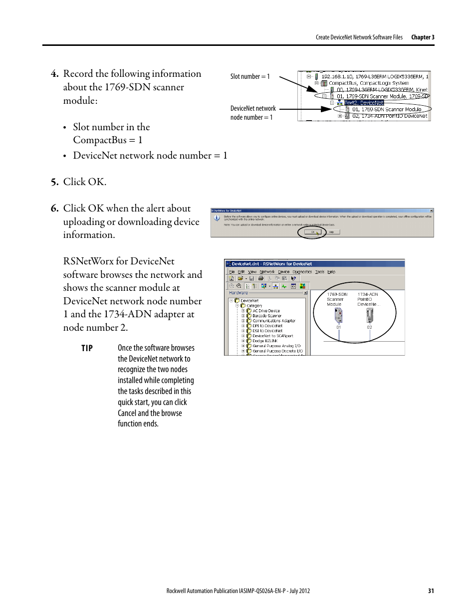 Rockwell Automation Logix5000 Control Systems: Connect POINT I/O Modules over a DeviceNet Network Quick Start User Manual | Page 31 / 62