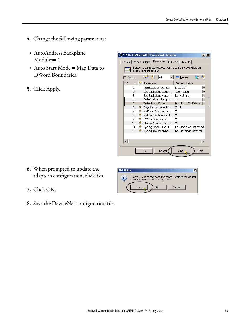 Rockwell Automation Logix5000 Control Systems: Connect POINT I/O Modules over a DeviceNet Network Quick Start User Manual | Page 35 / 62