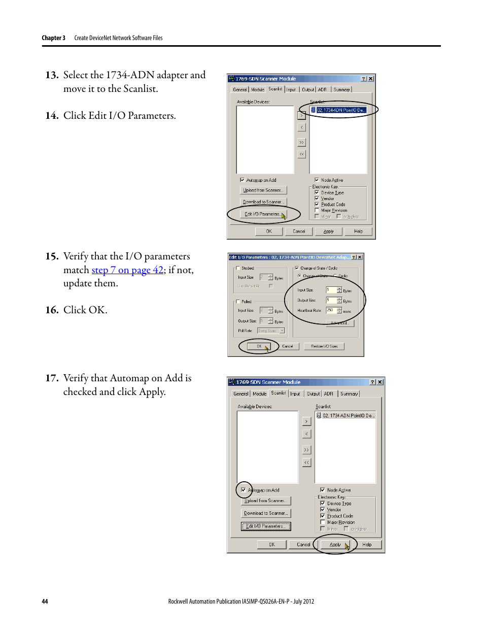 Rockwell Automation Logix5000 Control Systems: Connect POINT I/O Modules over a DeviceNet Network Quick Start User Manual | Page 44 / 62