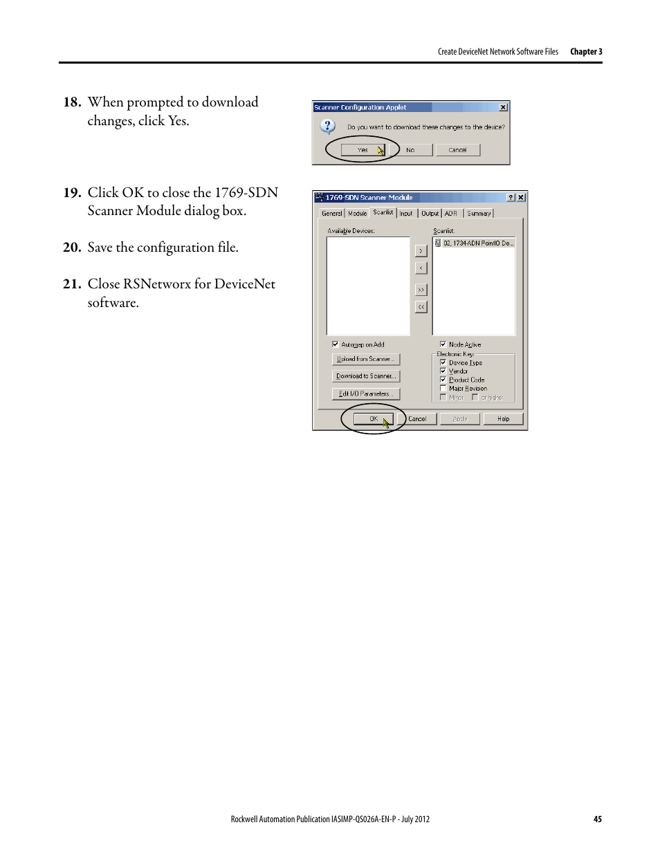 Rockwell Automation Logix5000 Control Systems: Connect POINT I/O Modules over a DeviceNet Network Quick Start User Manual | Page 45 / 62