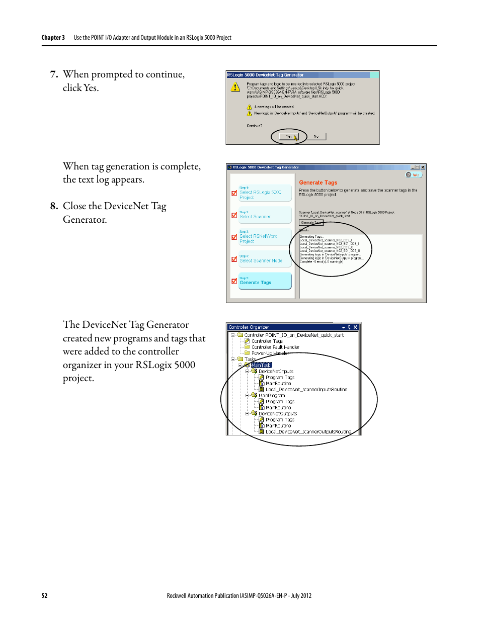 Rockwell Automation Logix5000 Control Systems: Connect POINT I/O Modules over a DeviceNet Network Quick Start User Manual | Page 52 / 62