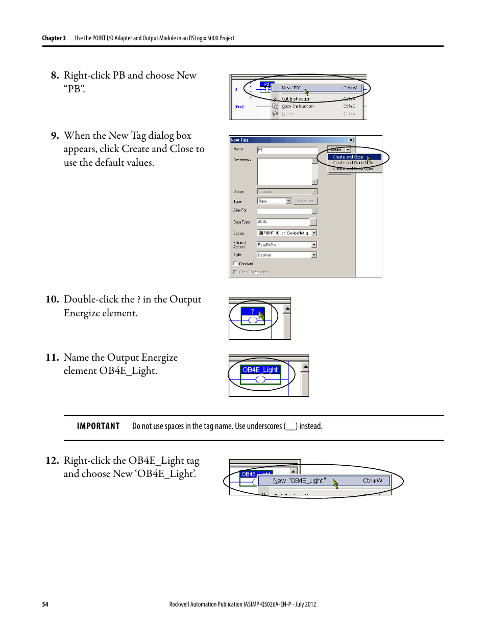 Rockwell Automation Logix5000 Control Systems: Connect POINT I/O Modules over a DeviceNet Network Quick Start User Manual | Page 54 / 62