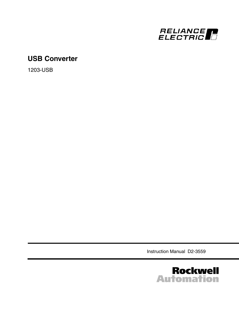 Rockwell Automation 1203-USB USB Converter  (Same as DRIVES-UM001) Out of synch with AB version. User Manual | 76 pages