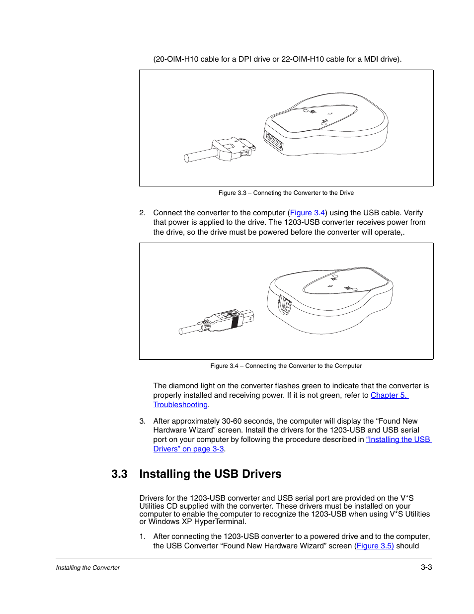 Installing the usb drivers -3, 3 installing the usb drivers | Rockwell Automation 1203-USB USB Converter  (Same as DRIVES-UM001) Out of synch with AB version. User Manual | Page 15 / 76