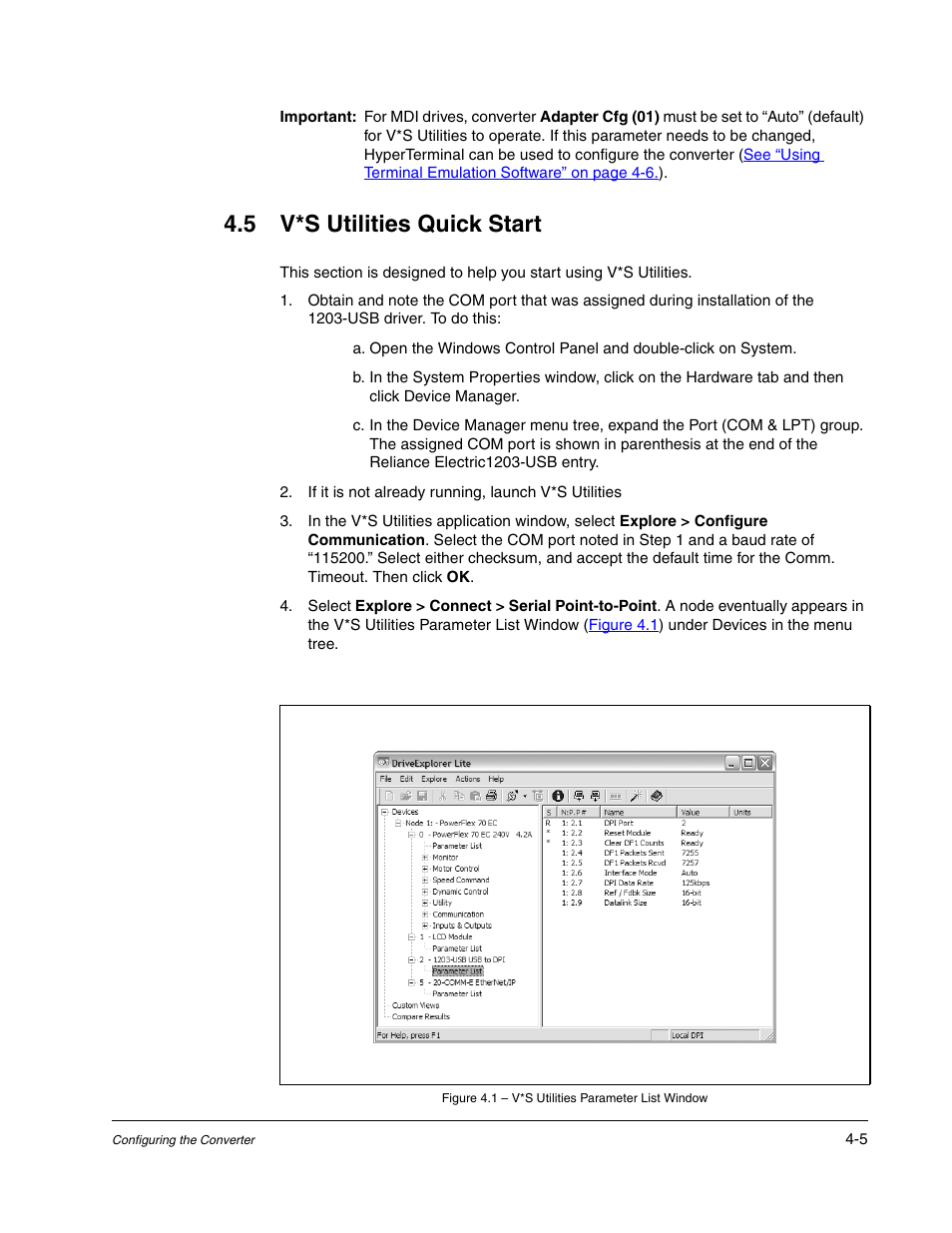 V*s utilities quick start -5, 5 v*s utilities quick start | Rockwell Automation 1203-USB USB Converter  (Same as DRIVES-UM001) Out of synch with AB version. User Manual | Page 23 / 76