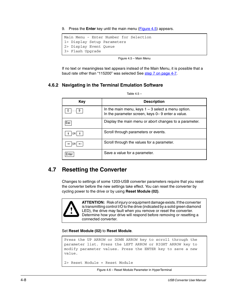Resetting the converter -8, 7 resetting the converter | Rockwell Automation 1203-USB USB Converter  (Same as DRIVES-UM001) Out of synch with AB version. User Manual | Page 26 / 76