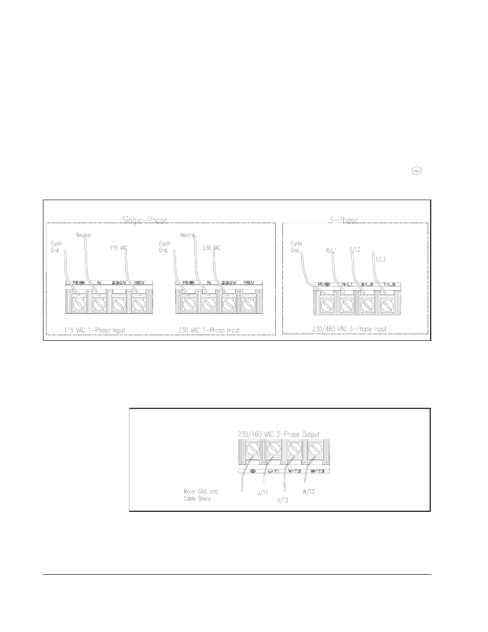 1 wire ac power to the drive and motor | Rockwell Automation SP200  AC Drive, 1 2 Channel Analog, Preset Speed User Manual | Page 14 / 68