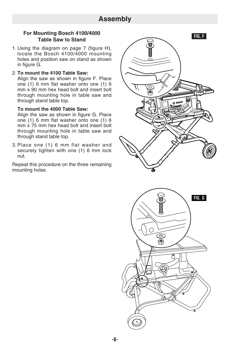 Assembly | Bosch TS2000 User Manual | Page 6 / 28