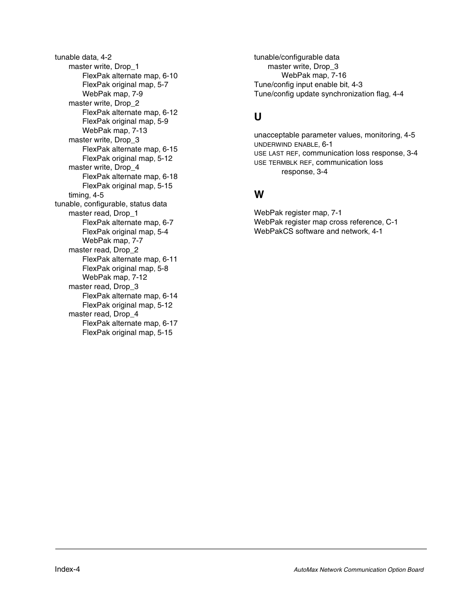 Rockwell Automation FlexPak/WebPak 3000 DC Drive AutoMax Network Communication Board User Manual | Page 106 / 108