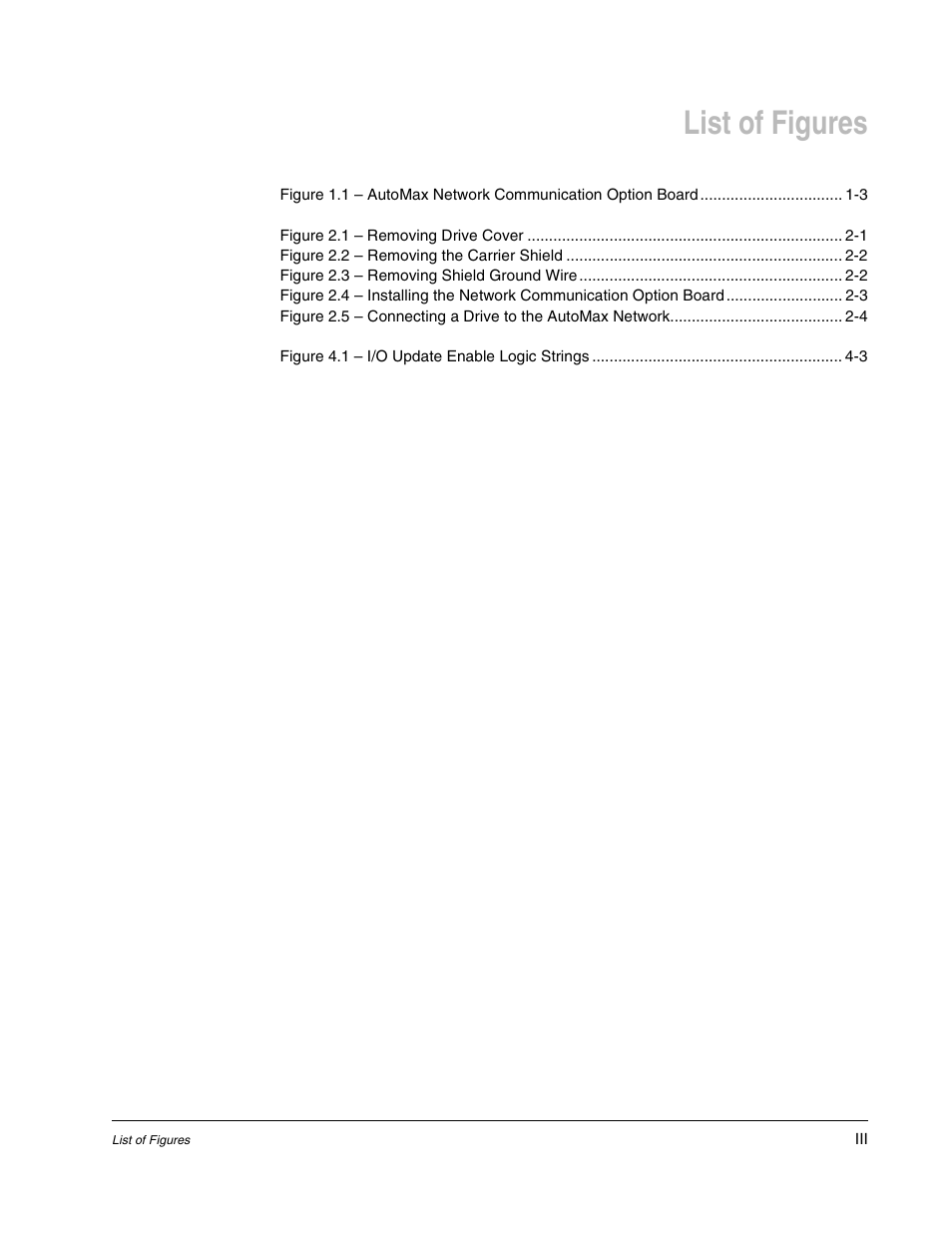 List of figures | Rockwell Automation FlexPak/WebPak 3000 DC Drive AutoMax Network Communication Board User Manual | Page 5 / 108