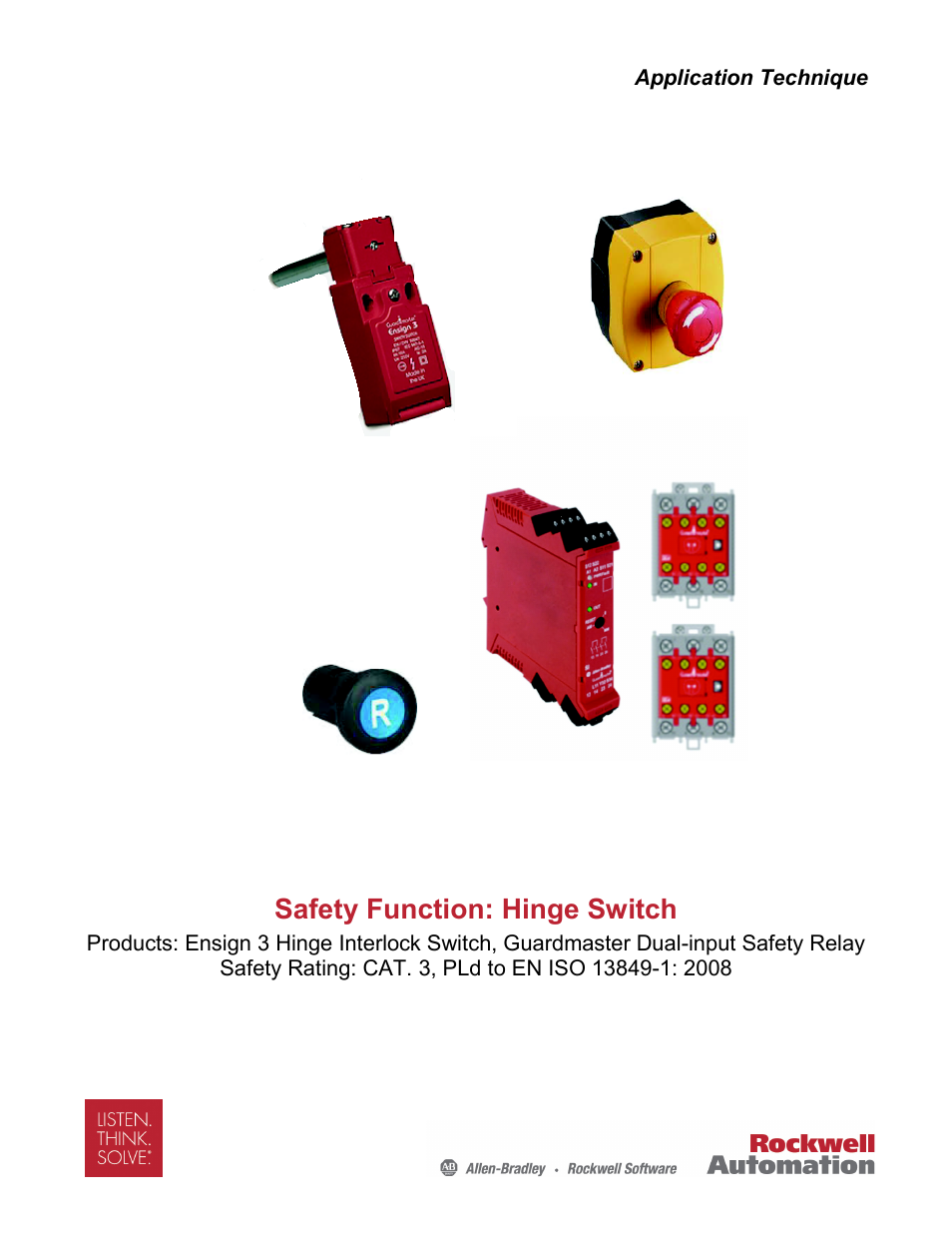 Rockwell Automation Safety Function: Hinge Switch User Manual | 16 pages