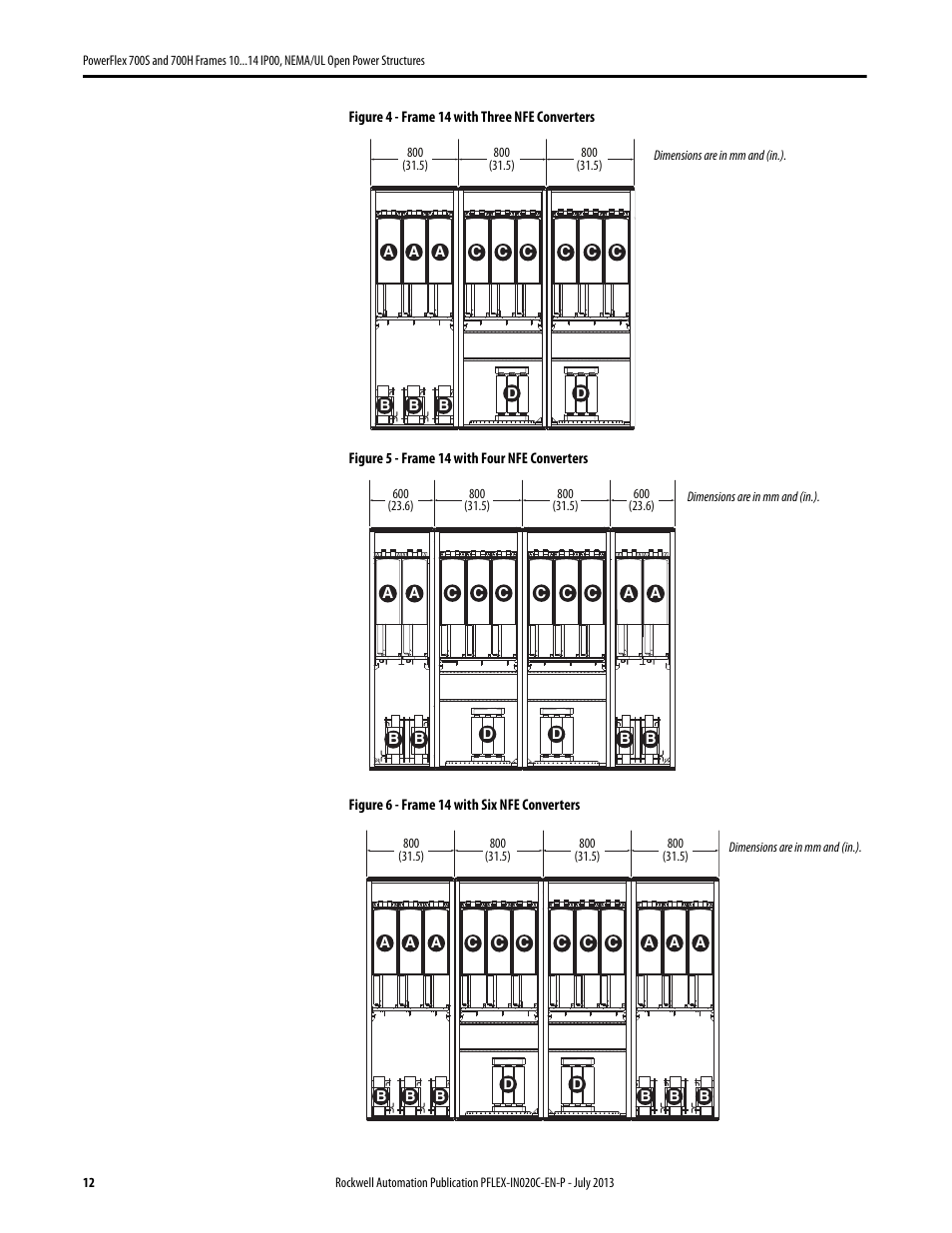 Rockwell Automation 20D PowerFlex 700S/700H Frames 10...14 IP00, NEMA/UL Open Power Structures User Manual | Page 12 / 64