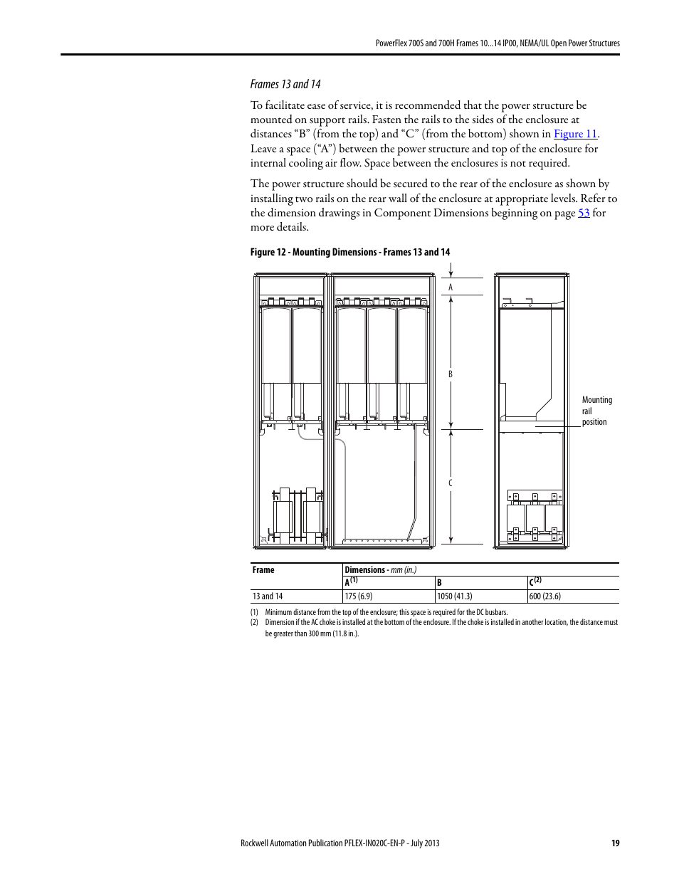 Rockwell Automation 20D PowerFlex 700S/700H Frames 10...14 IP00, NEMA/UL Open Power Structures User Manual | Page 19 / 64