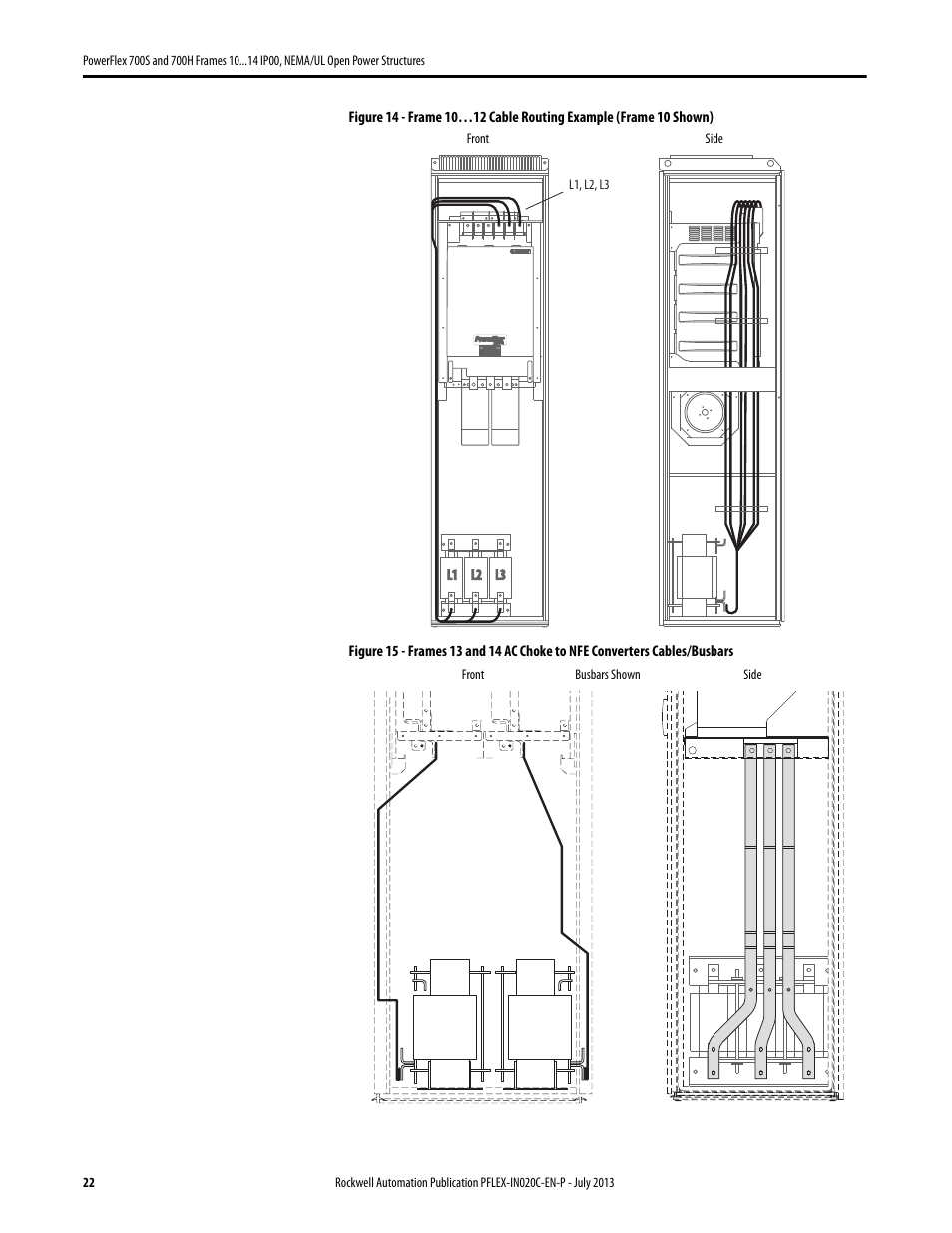 Rockwell Automation 20D PowerFlex 700S/700H Frames 10...14 IP00, NEMA/UL Open Power Structures User Manual | Page 22 / 64