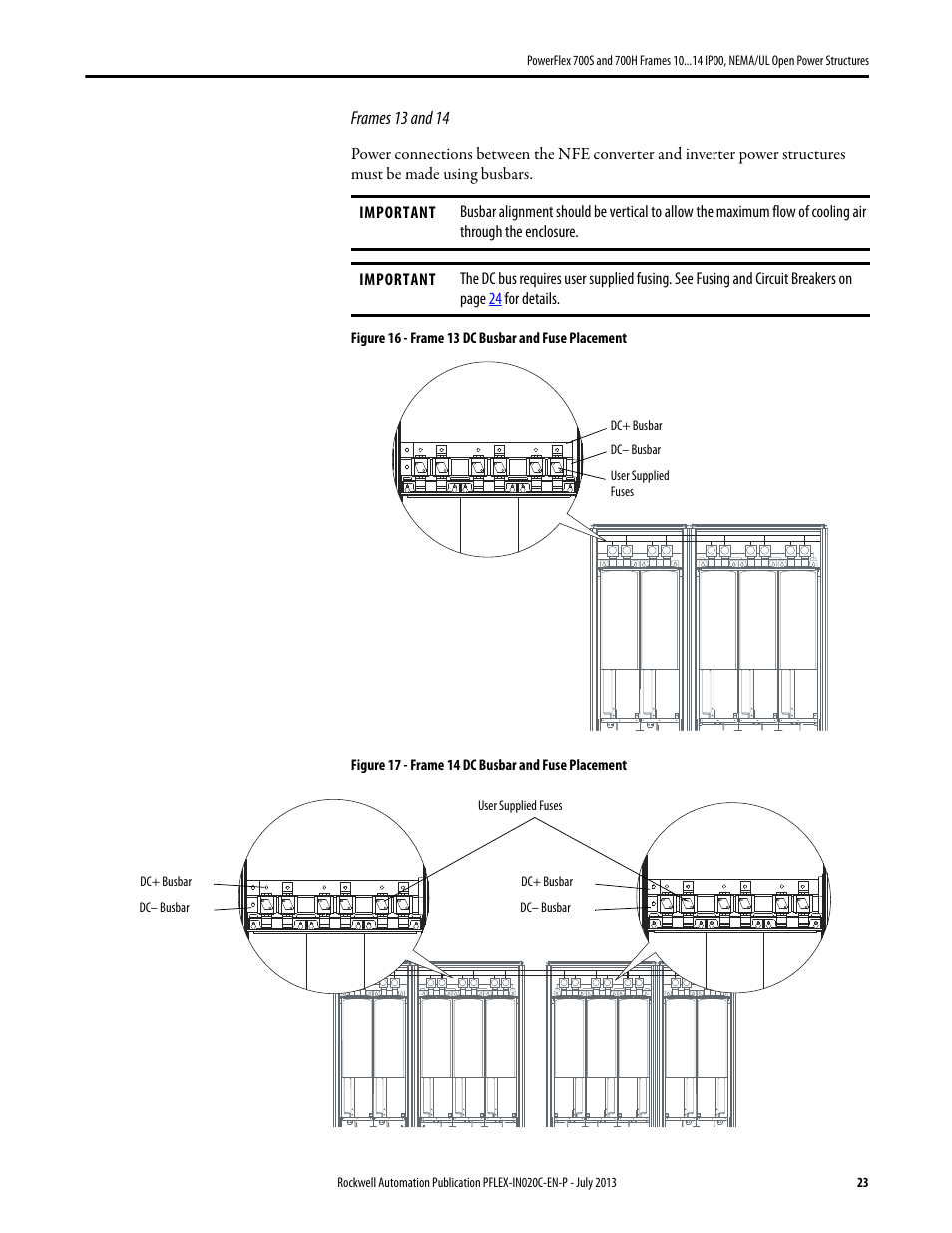 Rockwell Automation 20D PowerFlex 700S/700H Frames 10...14 IP00, NEMA/UL Open Power Structures User Manual | Page 23 / 64