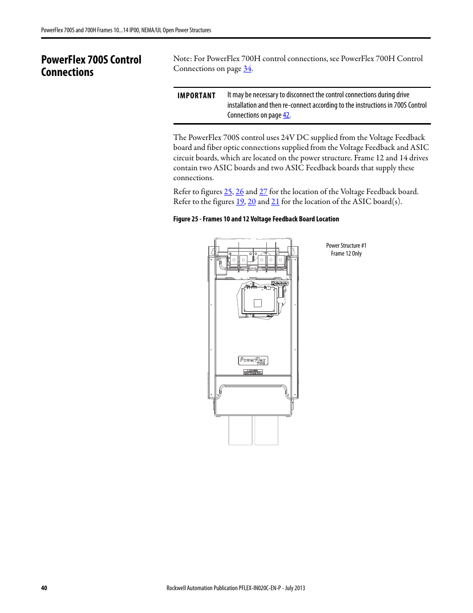 Powerflex 700s control connections | Rockwell Automation 20D PowerFlex 700S/700H Frames 10...14 IP00, NEMA/UL Open Power Structures User Manual | Page 40 / 64