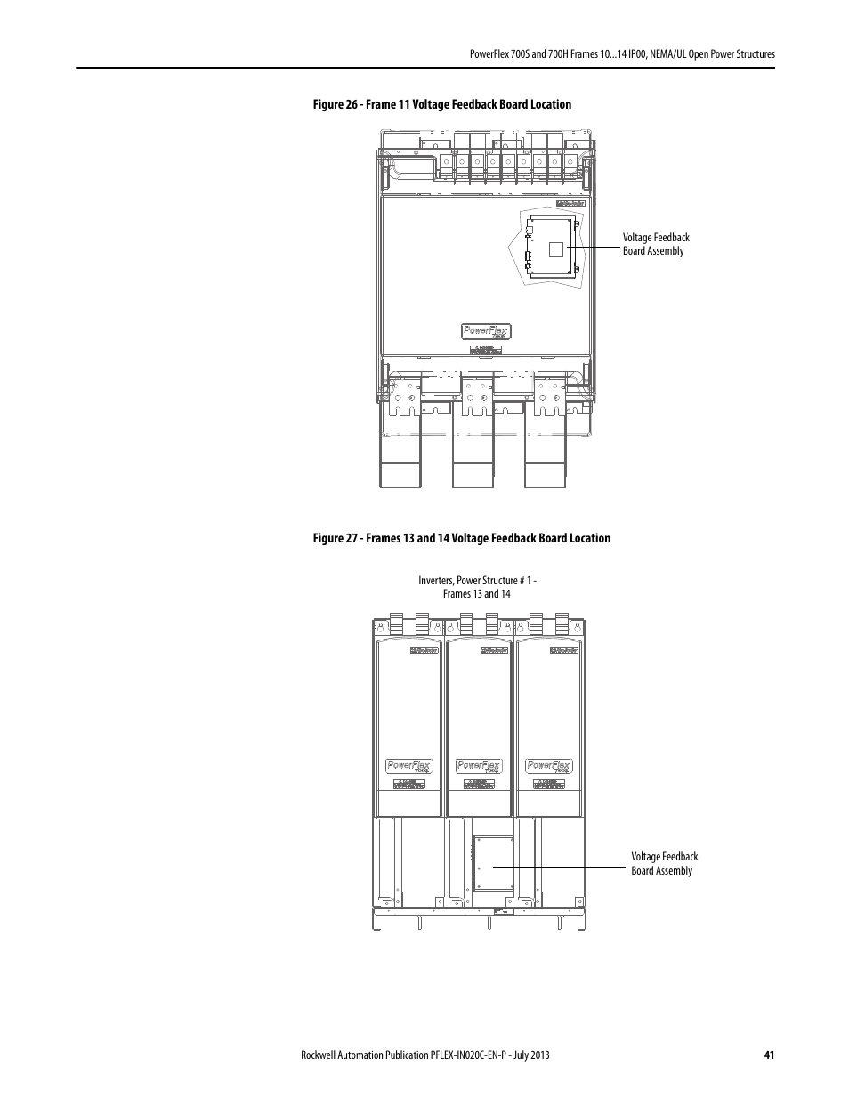 Rockwell Automation 20D PowerFlex 700S/700H Frames 10...14 IP00, NEMA/UL Open Power Structures User Manual | Page 41 / 64