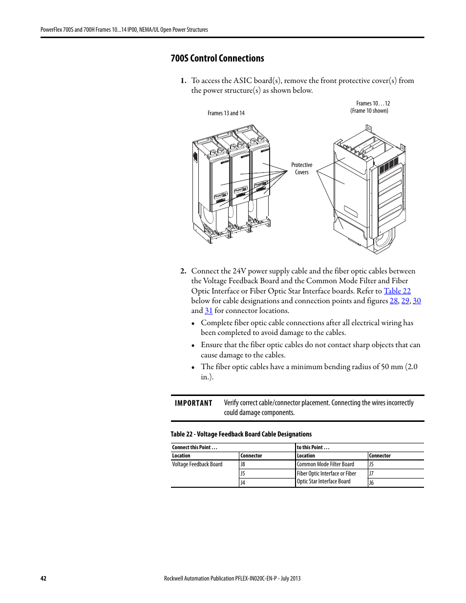 700s control connections | Rockwell Automation 20D PowerFlex 700S/700H Frames 10...14 IP00, NEMA/UL Open Power Structures User Manual | Page 42 / 64