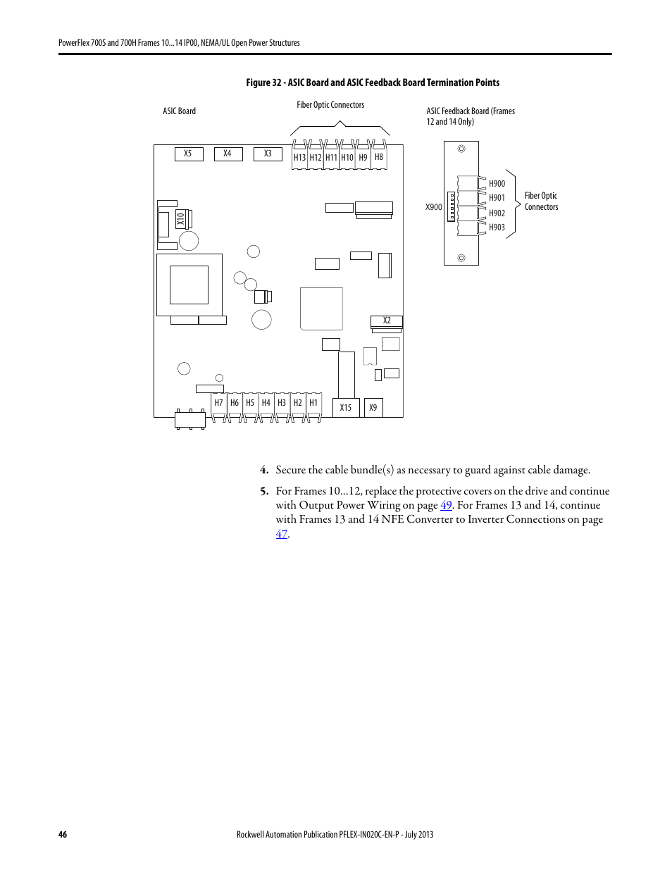 Rockwell Automation 20D PowerFlex 700S/700H Frames 10...14 IP00, NEMA/UL Open Power Structures User Manual | Page 46 / 64