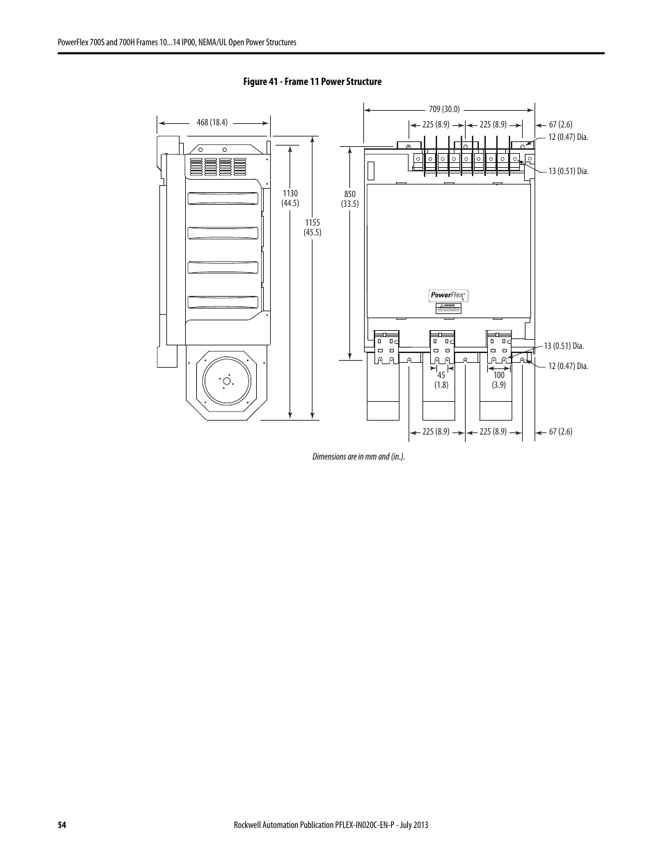 Rockwell Automation 20D PowerFlex 700S/700H Frames 10...14 IP00, NEMA/UL Open Power Structures User Manual | Page 54 / 64