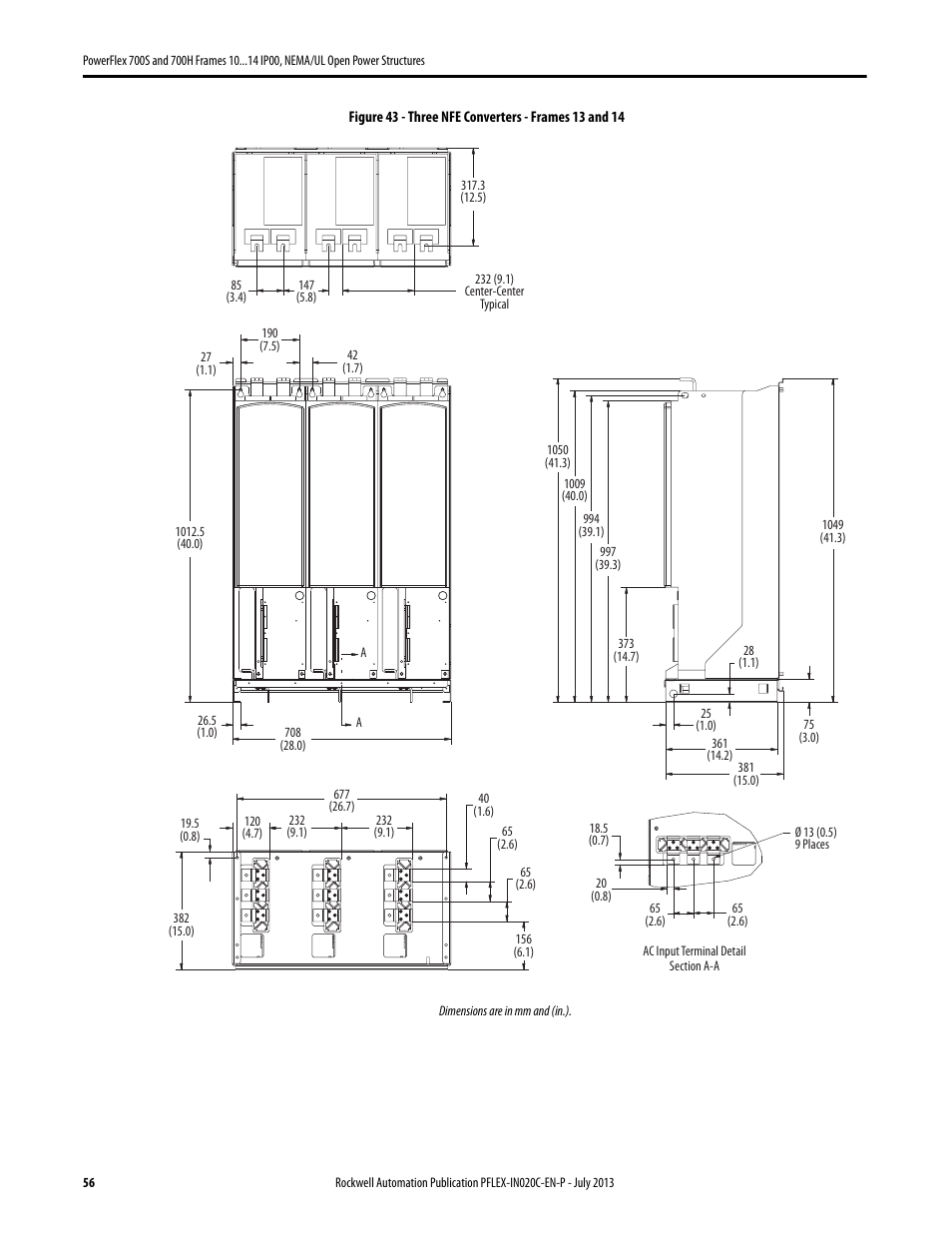 Rockwell Automation 20D PowerFlex 700S/700H Frames 10...14 IP00, NEMA/UL Open Power Structures User Manual | Page 56 / 64