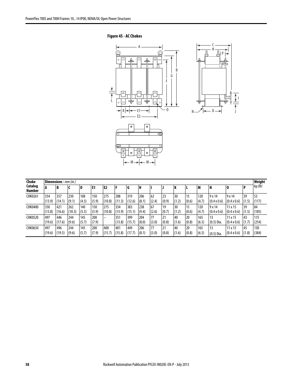 Rockwell Automation 20D PowerFlex 700S/700H Frames 10...14 IP00, NEMA/UL Open Power Structures User Manual | Page 58 / 64