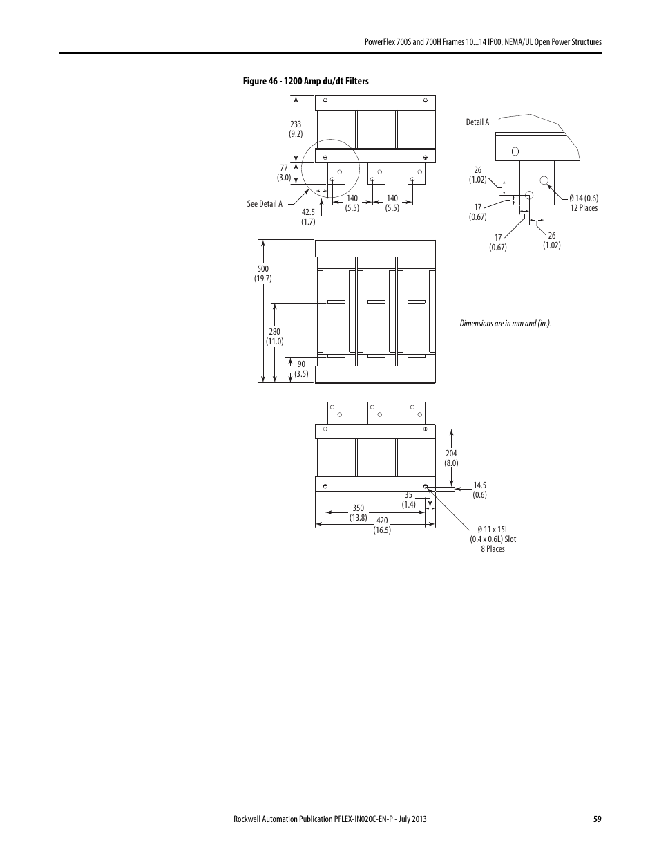 Rockwell Automation 20D PowerFlex 700S/700H Frames 10...14 IP00, NEMA/UL Open Power Structures User Manual | Page 59 / 64