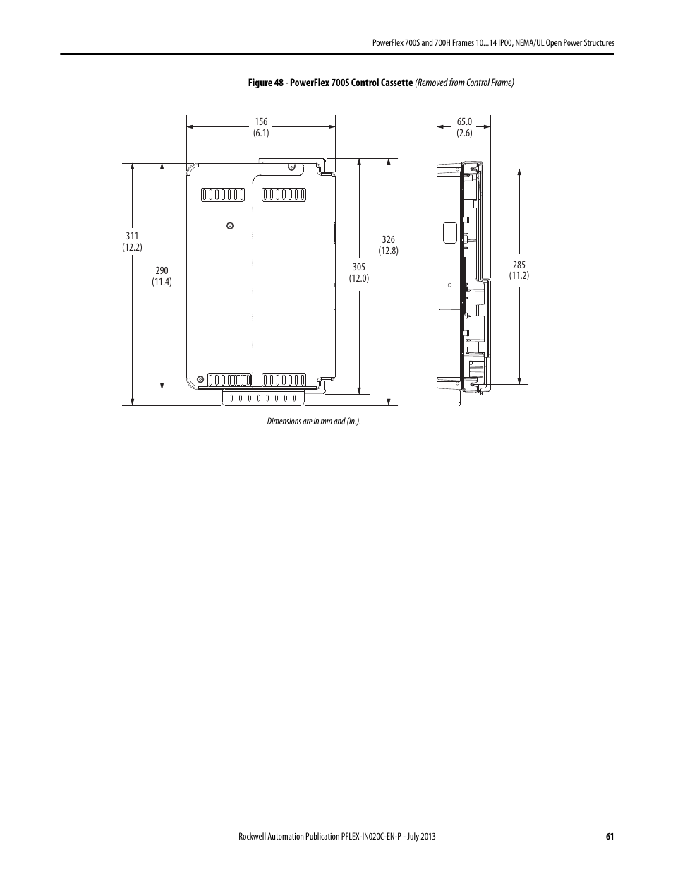 Rockwell Automation 20D PowerFlex 700S/700H Frames 10...14 IP00, NEMA/UL Open Power Structures User Manual | Page 61 / 64