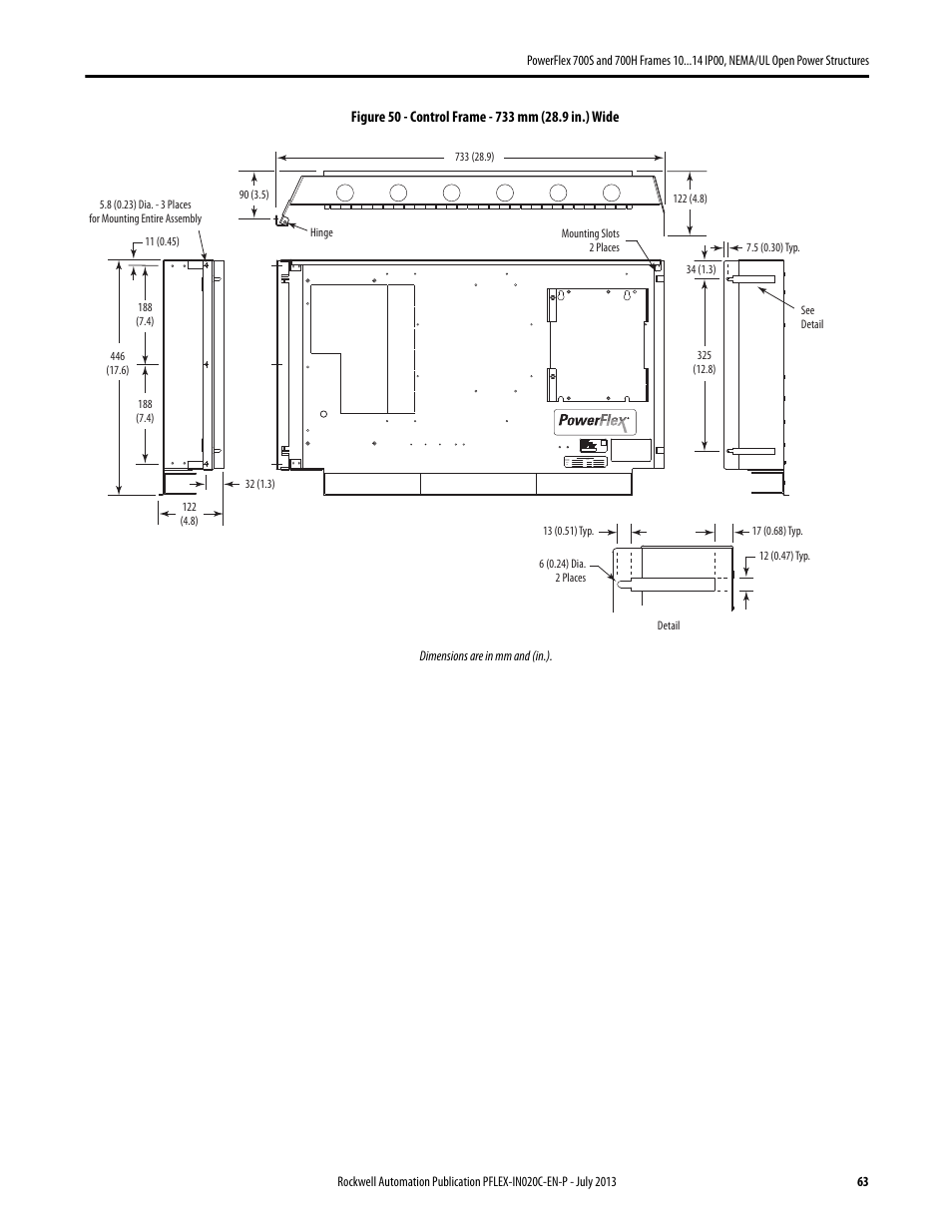 Rockwell Automation 20D PowerFlex 700S/700H Frames 10...14 IP00, NEMA/UL Open Power Structures User Manual | Page 63 / 64