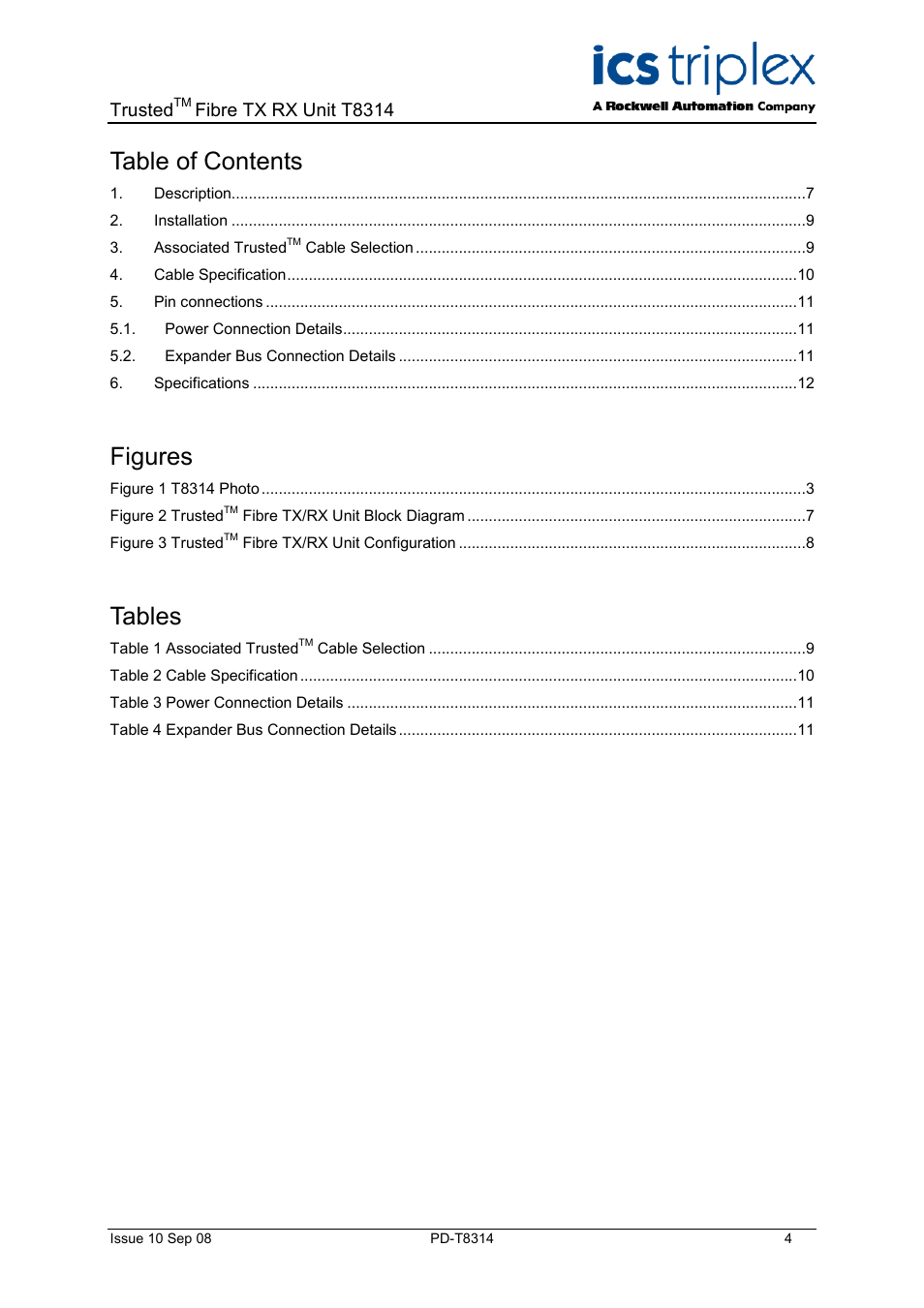 Rockwell Automation T8314 Trusted Fibre TR/TX Unit User Manual | Page 4 / 14