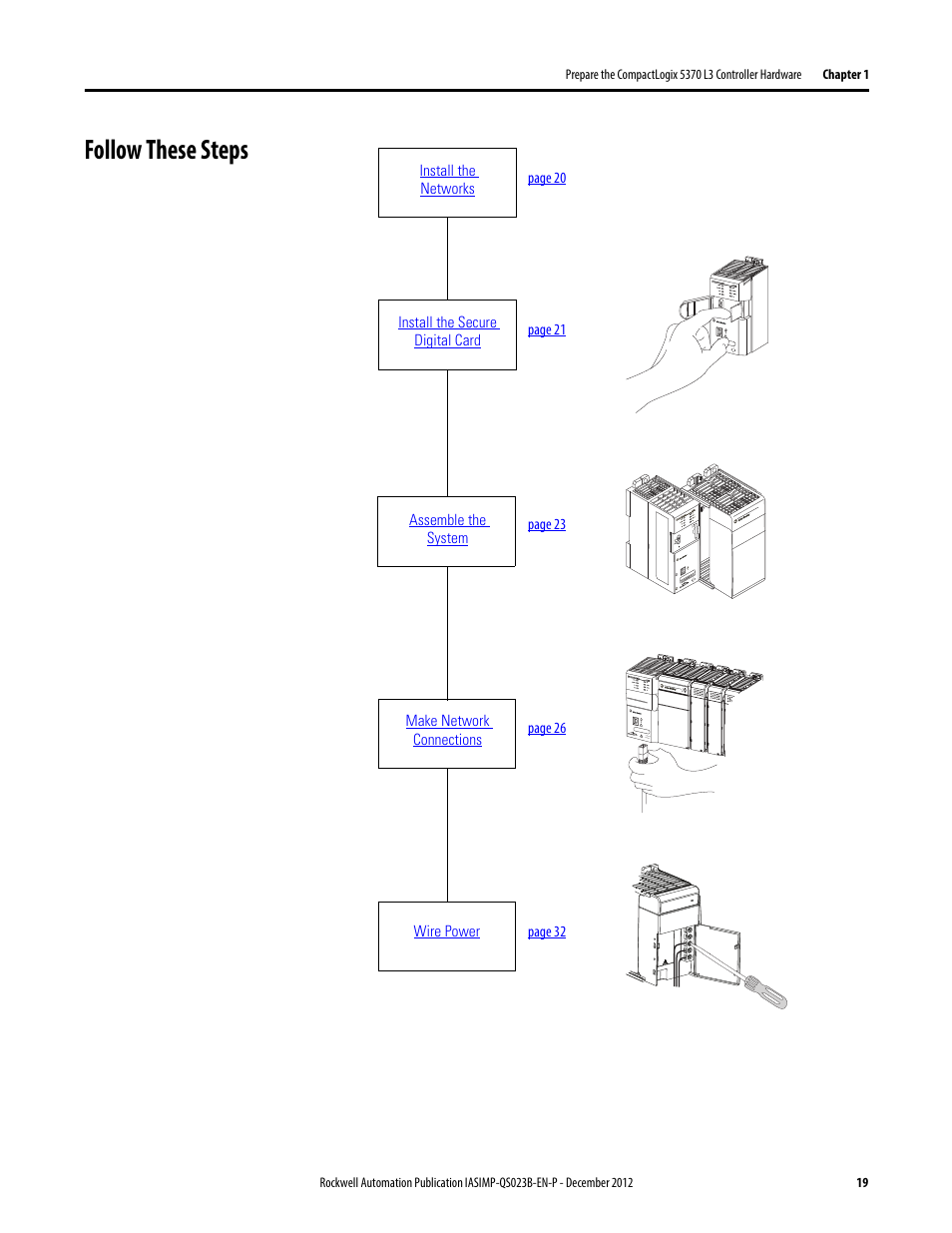 Follow these steps | Rockwell Automation 1769-L30ER_L30ERM_L30ER-NSE_L33ERM_L33ER_L36ERM CompactLogix 5370 L3 Controllers Quick Start User Manual | Page 19 / 88