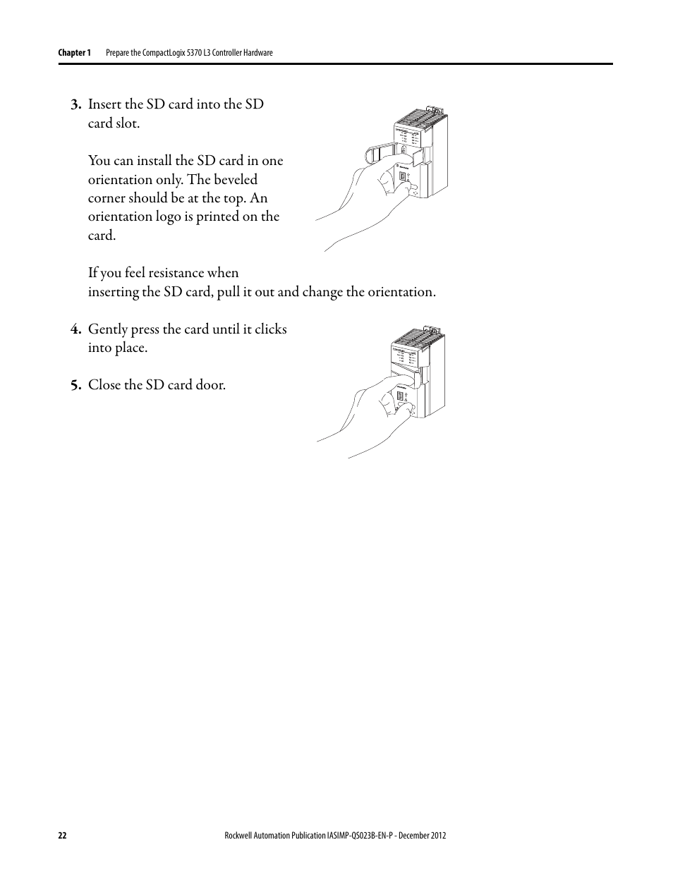 Rockwell Automation 1769-L30ER_L30ERM_L30ER-NSE_L33ERM_L33ER_L36ERM CompactLogix 5370 L3 Controllers Quick Start User Manual | Page 22 / 88